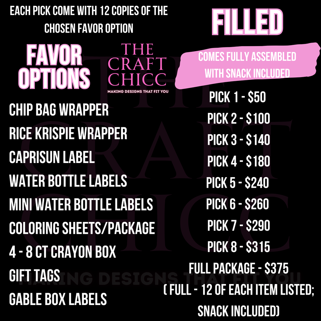 Custom Party Favors - FILLED