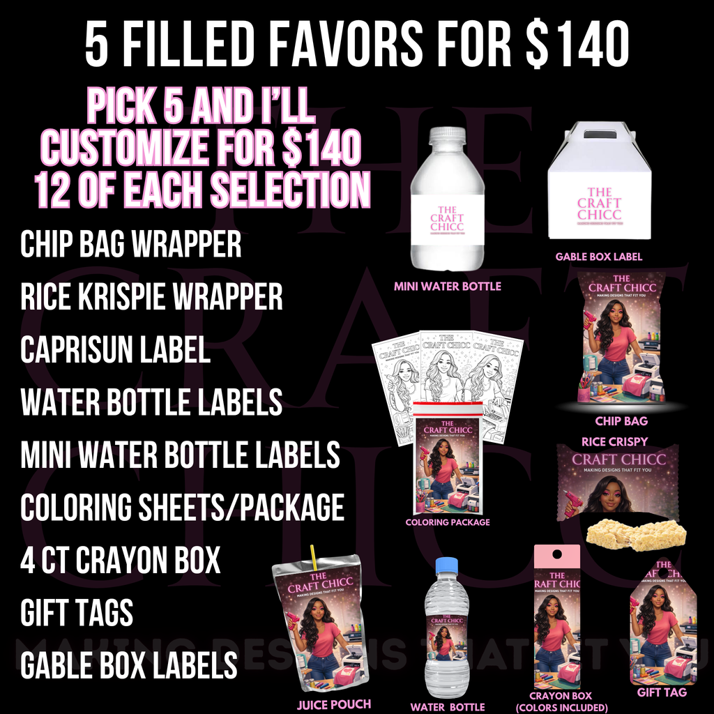 5 Filled Favors For $140